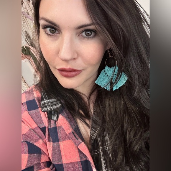 🆕»-»FaNcY MoDeRn DaY HoOpS w/a tWiSt« HaNdCrAfTeD »ClAsSiC bOhO sTyLe EaRrInGs - Picture 4 of 16